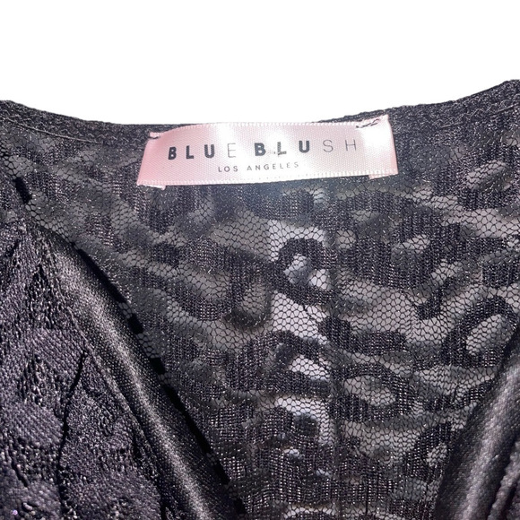 Le Lis Mesh Bodysuit Women Small Cami Tank Lace Edgy Leopard Sheer Black Party - Picture 5 of 11